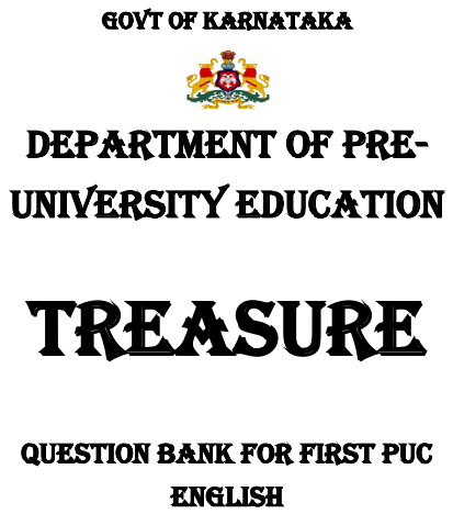 1st PUC English Question Bank with Answers