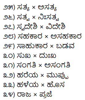 1st PUC Kannada Workbook Answers Viruddha Padagalu 2
