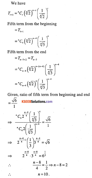 1st PUC Maths Question Bank Chapter 8 Binomial Theorem 47