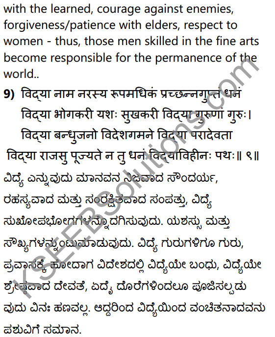 सूक्तिकुसुमानि Summary in Kannada and English 23