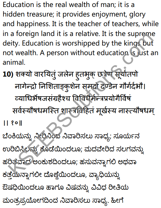 सूक्तिकुसुमानि Summary in Kannada and English 24