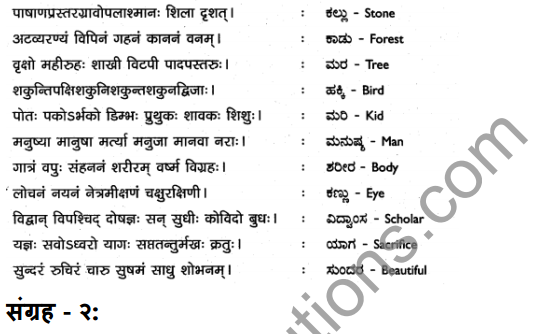 1st PUC Sanskrit Textbook Answers Vyakaran अमरकोषः 2