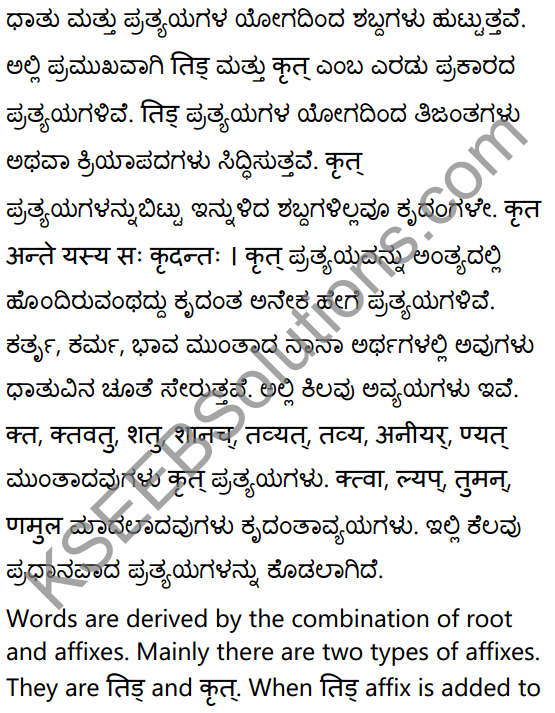 1st PUC Sanskrit Textbook Answers Vyakaran कृदन्ताः 1