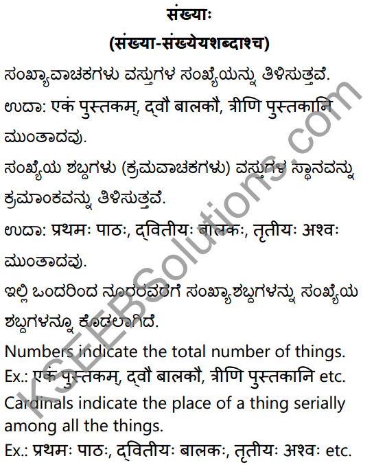 1st PUC Sanskrit Textbook Answers Vyakaran संख्याः 1