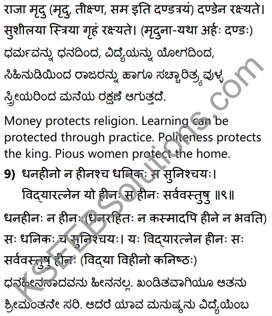 नीतिसारः Summary in Kannada and English 20