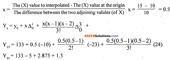 2nd PUC Statistics Question Bank Chapter 4 Interpolation and Extrapolation - 13