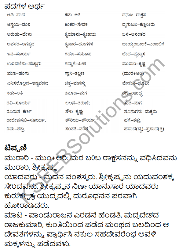 Siri Kannada Text Book Class 10 Solutions Padya Chapter 4 Kouravendrana Konde Neenu 27