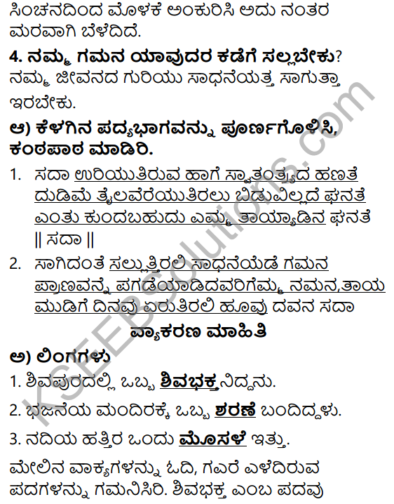 Siri Kannada Text Book Class 5 Solutions Padya Chapter 2 Swatantryada Hanate 2
