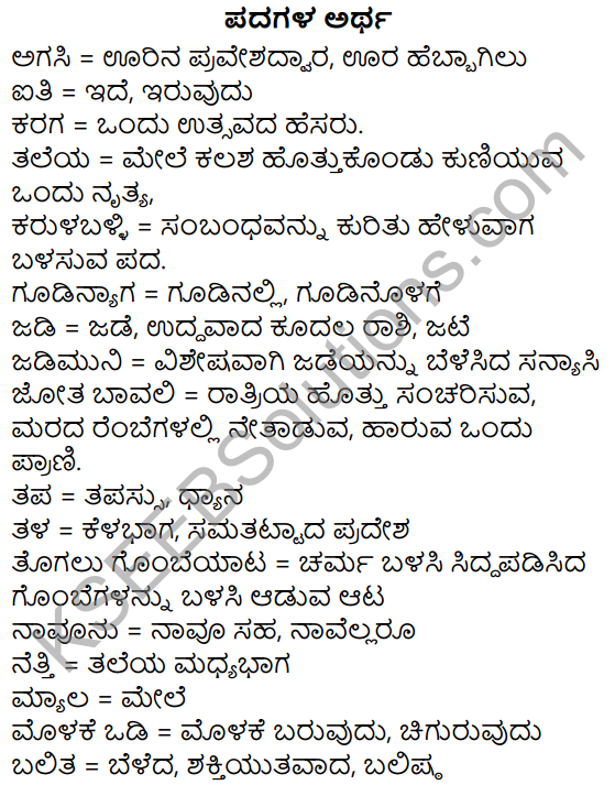 Siri Kannada Text Book Class 5 Solutions Padya Chapter 8 Moodala Mane 1