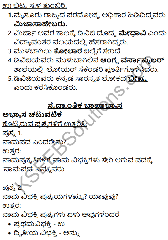 Siri Kannada Text Book Class 8 Solutions Gadya Chapter 4 Sarthaka​ Badukina​ Sadhaka​ 11
