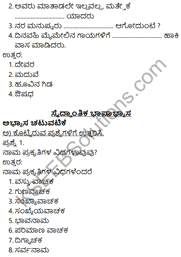 Siri Kannada Text Book Class 8 Solutions Gadya Chapter 5 Huvada​ Hudugi 9