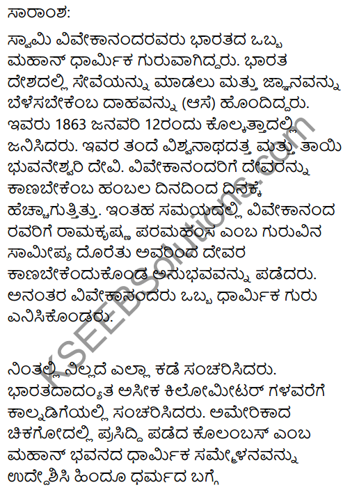 Swami Vivekananda Summary In Kannada 1