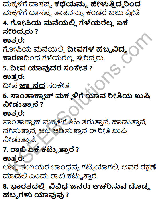 Tili Kannada Text Book Class 5 Solutions Gadya Chapter 4 Habbagalu 2