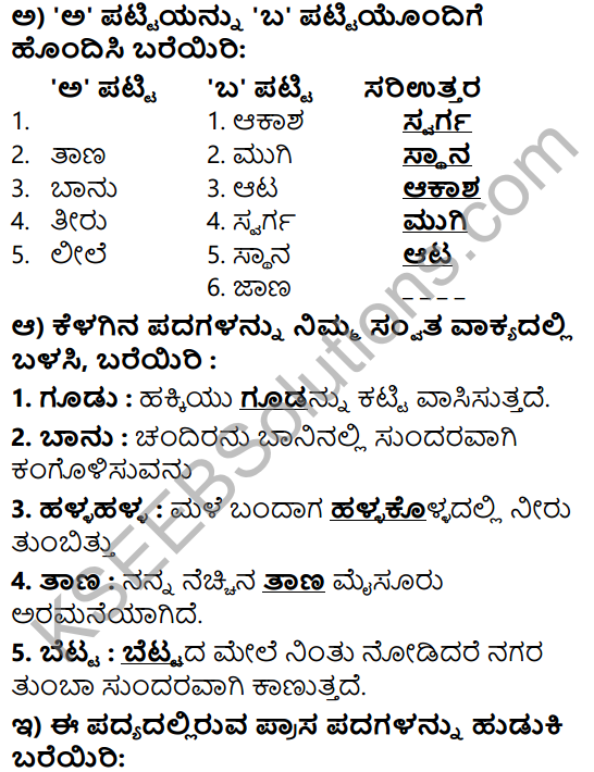 Tili Kannada Text Book Class 5 Solutions Padya Chapter 2 Gudininda Baninedege 5