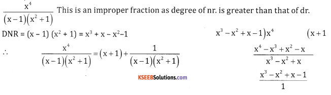 2nd PUC Basic Maths Question Bank Chapter 5 Partial Fractions Ex 5.1 - 5