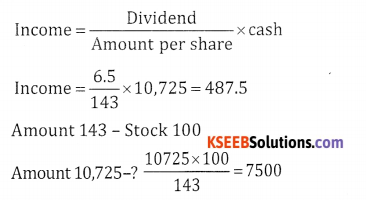 2nd PUC Basic Maths Question Bank Chapter 9 Stocks and Shares Ex 9.1 - 3