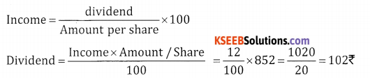 2nd PUC Basic Maths Question Bank Chapter 9 Stocks and Shares Ex 9.1 - 4