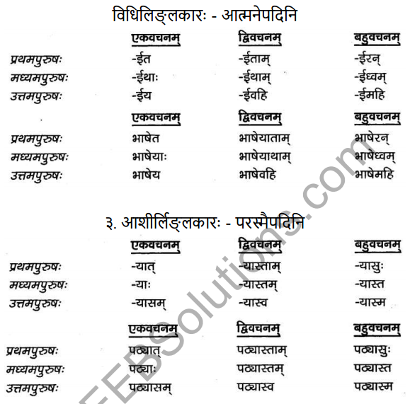 2nd PUC Sanskrit Textbook Answers Vyakaran क्रियापदानि 3