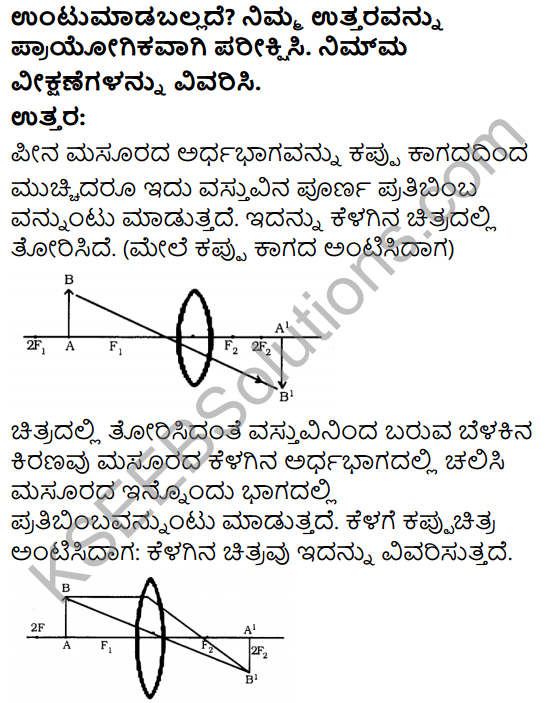 KSEEB Solutions for Class 10 Science Chapter 10 Belaku, Pratiphalana Mattu Vakribhavana 8