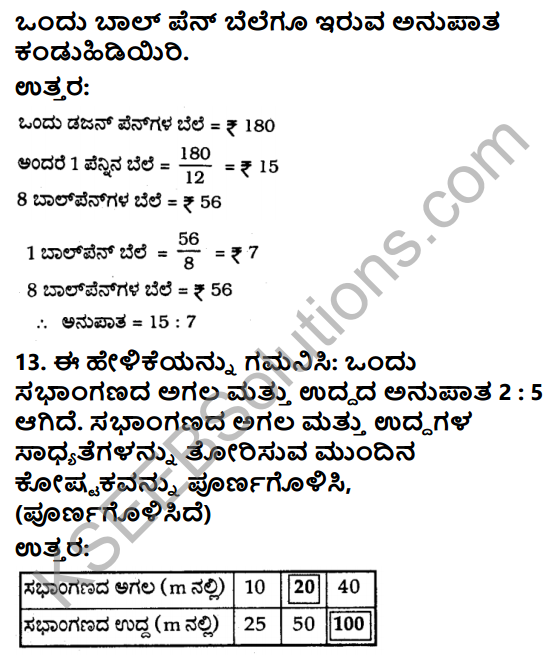 KSEEB Solutions for Class 6 Maths Chapter 12 Anupata Mattu Samanupata Ex 12.1 9
