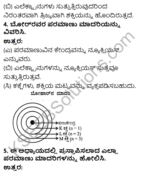 KSEEB Solutions for Class 9 Science Chapter 4 Paramanuvina Rachane 8