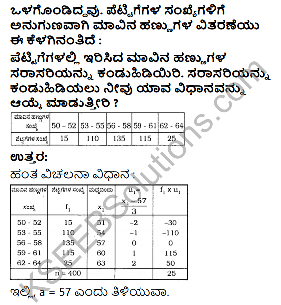 KSEEB Solutions for Class 10 Maths Chapter 13 Statistics Ex 13.1 in Kannada 6