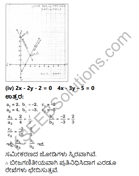 KSEEB Solutions for Class 10 Maths Chapter 3 Pair of Linear Equations in Two Variables Ex 3.2 in Kannada 14