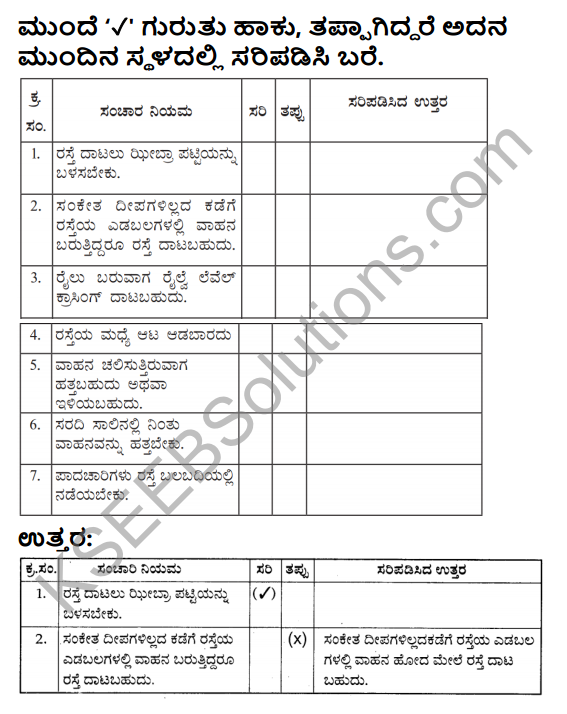 KSEEB Solutions for Class 4 EVS Chapter 14 Traffic Rules in Kannada 5