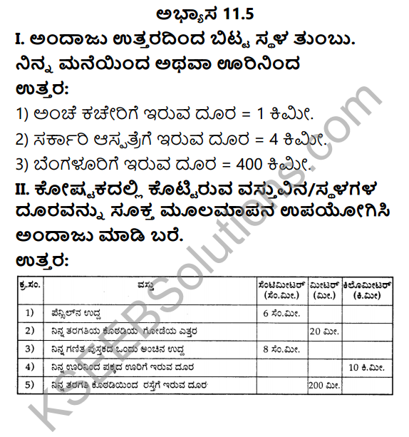 KSEEB Solutions for Class 4 Maths Chapter 11 Measurements - Length in Kannada 18