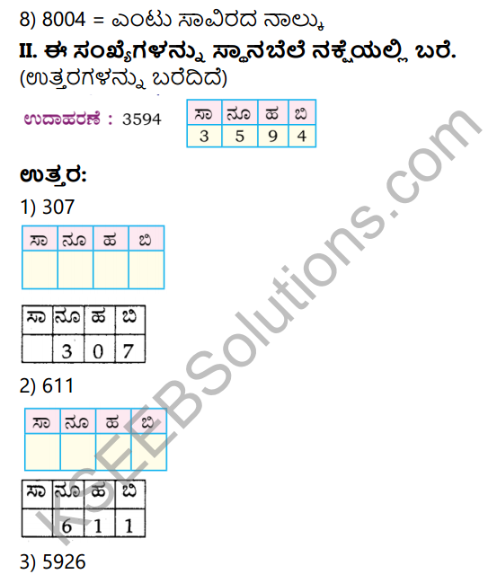 KSEEB Solutions for Class 4 Maths Chapter 2 Numbers in Kannada 2