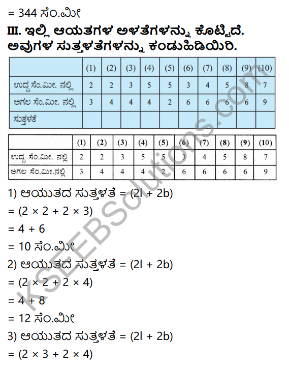 KSEEB Solutions for Class 5 Maths Chapter 9 Perimeter and Area in Kannada 4