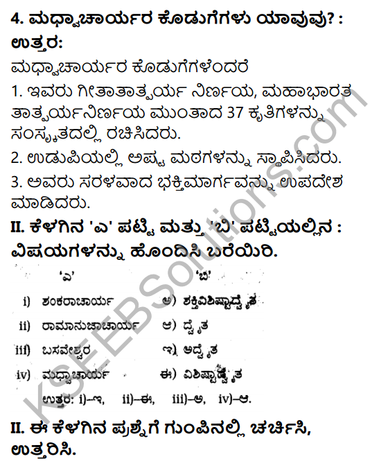KSEEB Solutions for Class 6 History Chapter 11 Mata Pravartakaru Mattu Samaja Sudharakaru 2