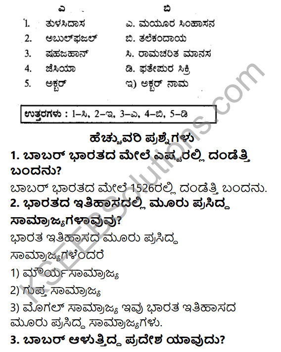 KSEEB Solutions for Class 7 History Chapter 7 Mogalaru 5