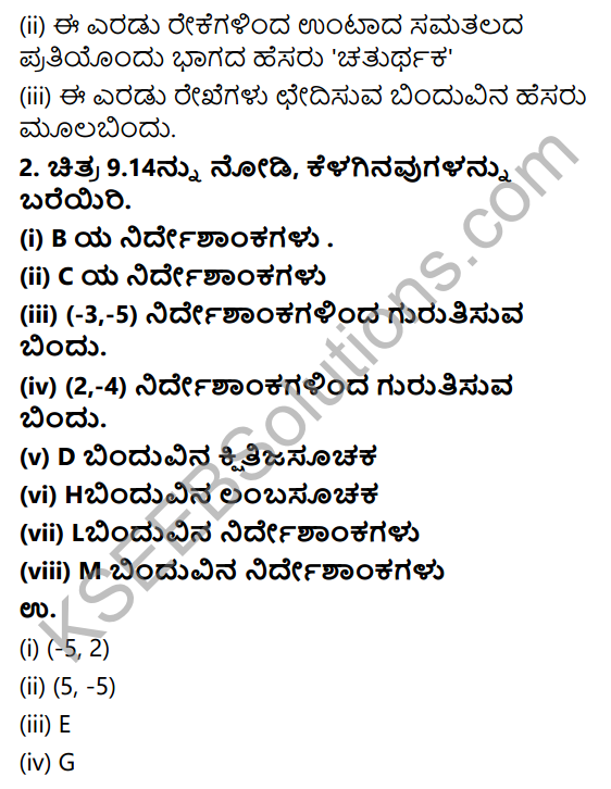 KSEEB Solutions for Class 9 Maths Chapter 9 Coordinate Geometry Ex 9.2 in Kannada 2
