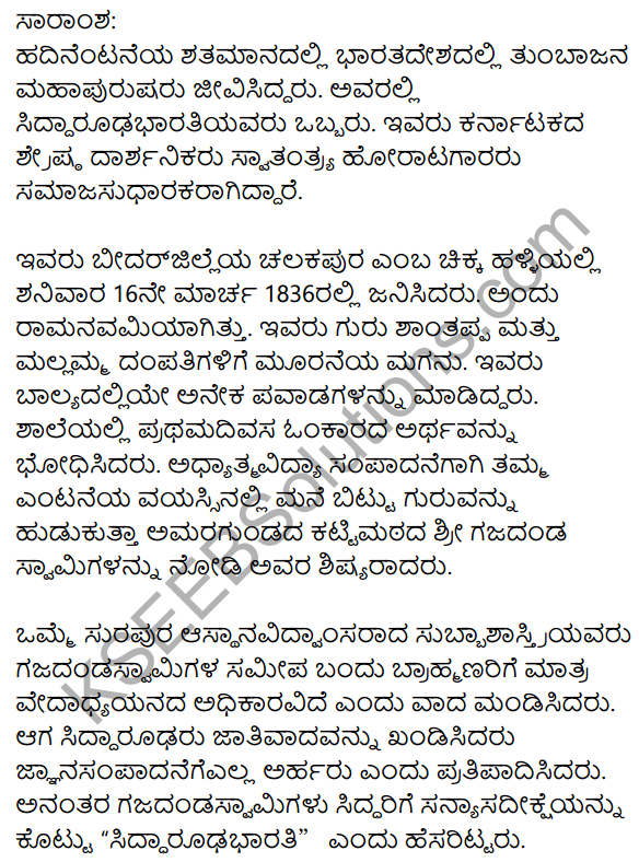 सिद्धारूढभारती Summary in Kannada 2