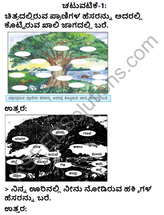 KSEEB Solutions for Class 3 EVS Chapter 1 A Day in the Garden in Kannada 1