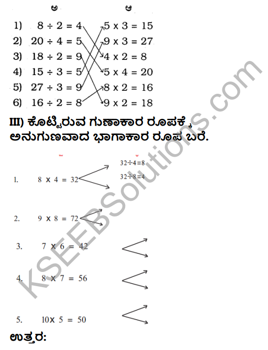 KSEEB Solutions for Class 3 Maths Chapter 6 Division in Kannada - KSEEB  Solutions