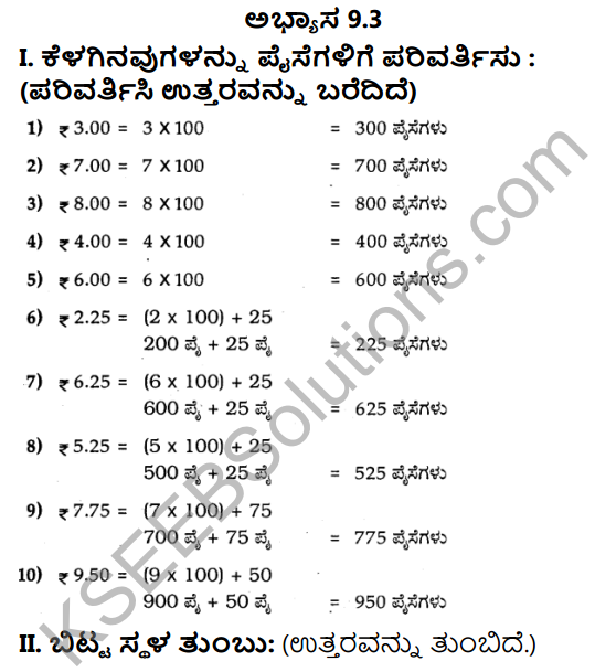 KSEEB Solutions for Class 3 Maths Chapter 9 Money in Kannada 5