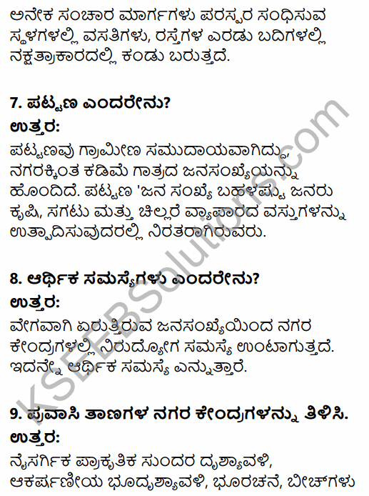 2nd PUC Geography Question Bank Chapter 5 Human Settlements in Kannada 9