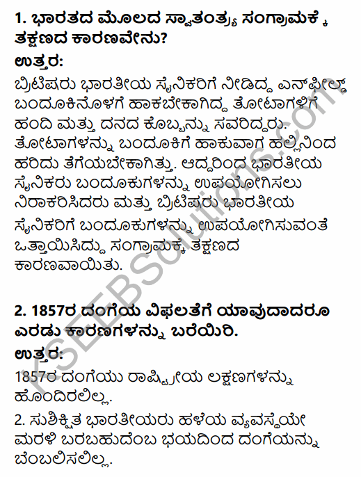 2nd PUC History Question Bank Chapter 7 Modern India in Kannada 30