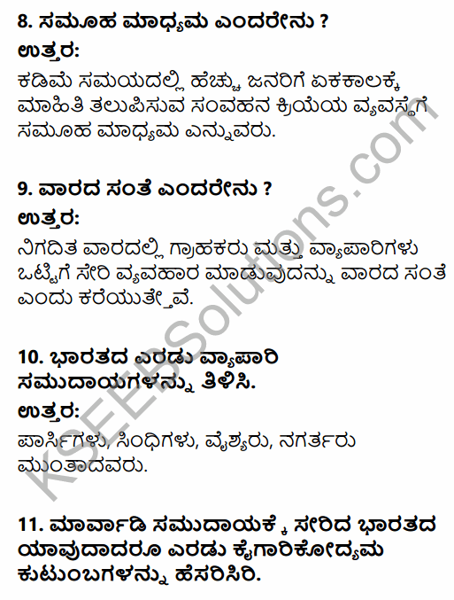 2nd PUC Sociology Question Bank Chapter 6 Market and Communication Systems in Kannada 15