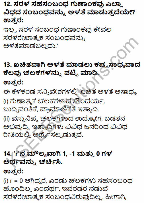 1st PUC Economics Question Bank Chapter 7 Correlation in Kannada 7