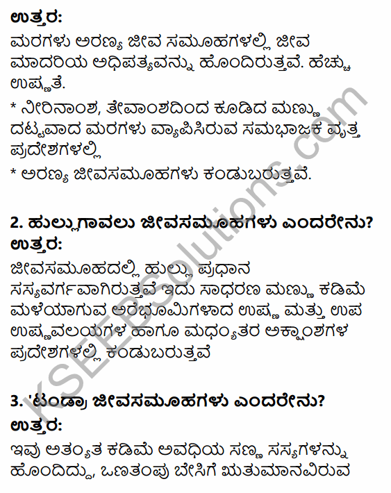 1st PUC Geography Question Bank Chapter 7 Biosphere in Kannada 14