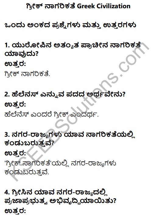 1st Puc History Chapter 4 Question Answer In Kannada KSEEB Solutions