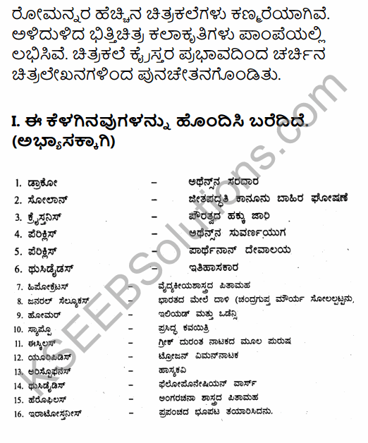 1st PUC History Question Bank Chapter 4 Establishment of Greek and Roman Empires - Contributions in Kannada 68
