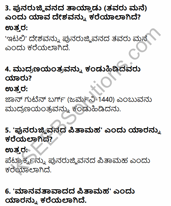 1st PUC History Question Bank Chapter 7 Beginning of Modern Age in Kannada 25