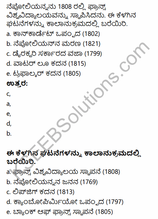 1st PUC History Question Bank Chapter 9 Napoleon and Rise of Nationalism in Kannada 7