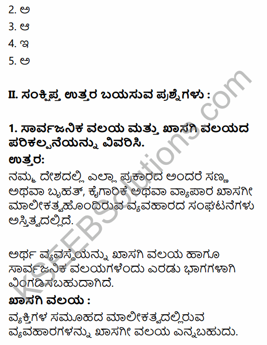 1st PUC Business Studies Question Bank Chapter 3 Private, Public and Global Enterprises in Kannada 3