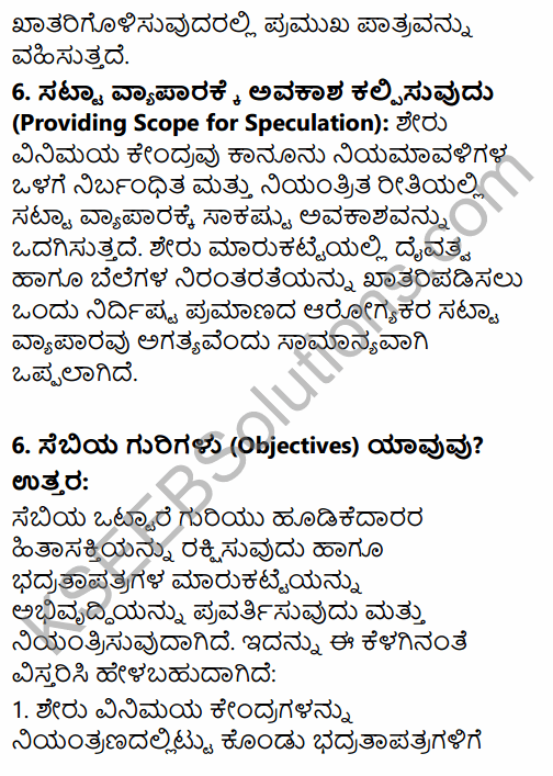 2nd PUC Business Studies Question Bank Chapter 10 Financial Market in Kannada 14