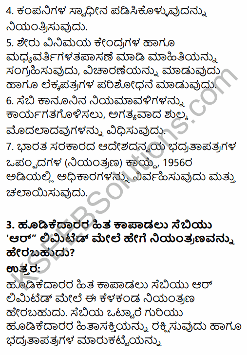 2nd PUC Business Studies Question Bank Chapter 10 Financial Market in Kannada 37